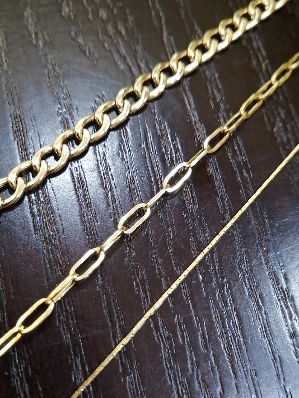 3 Gold Plated Chain Vintage Men' Women's Bracelets Bundle 7+ Bundle